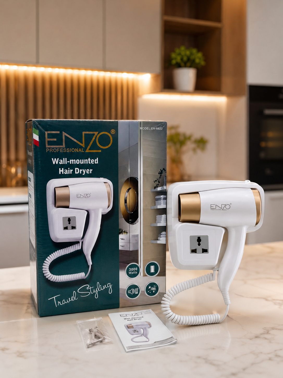 مجفف شعر جداري ENZO Professional – 3000 واط